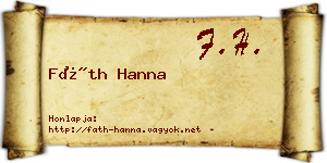 Fáth Hanna névjegykártya